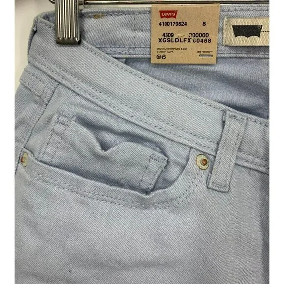 Levis Jeans Size 5 Blue Legging Crop Length Light Wash Skinny Stretch Women New - Picture 3 of 7